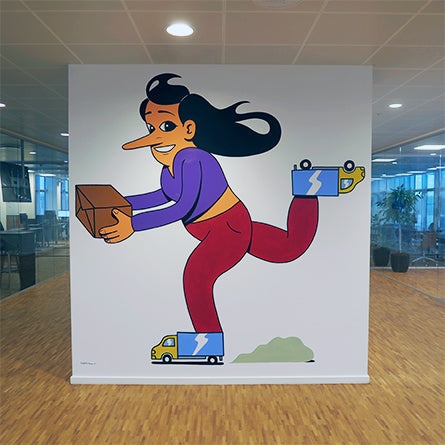 Mural at a transportation company