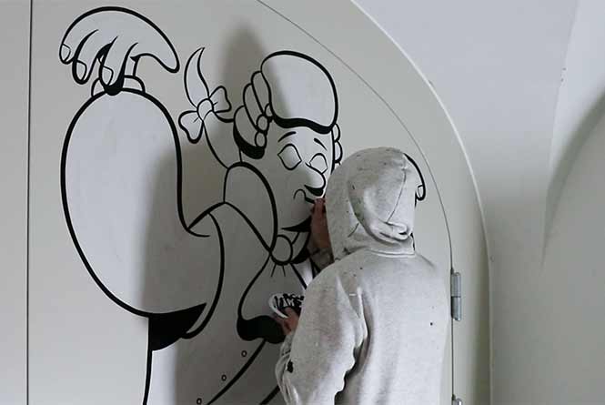 Murals at the Museum Of Copenhagen. Location: Stormgade 18, Copenhagen