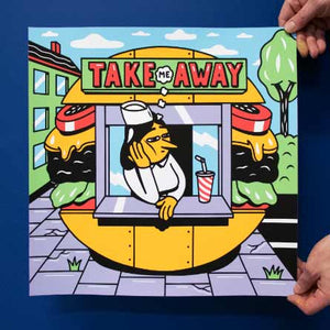 'Take Me Away' Silkscreen print. 40x40cm. Available in my web shop.