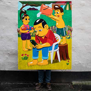 'Summer Shower' Painting, 120x150cm. Acrylic on canvas