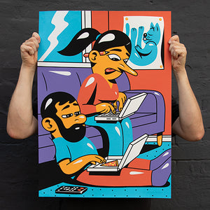 'The Couple' Silkscreen print, 50x70cm