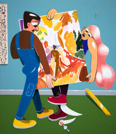 Drawings and painting (160x135cm) for North Art Fair (Charlotte Fogh Gallery)