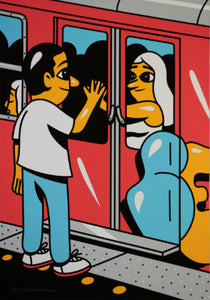 'Train Scene' Silkscreen print. A3 size