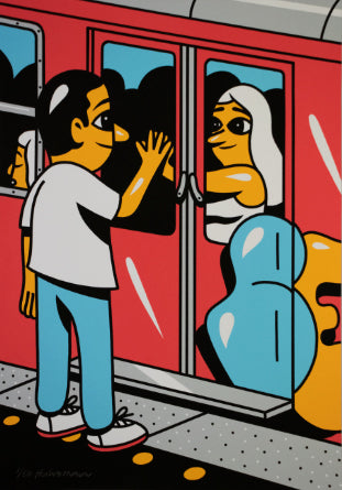 'Train Scene' Silkscreen print. A3 size