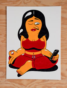 'Peeking' Silkscreen print A3 size