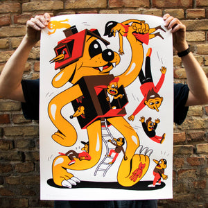 Doghouse. Silkscreen print 50 x 70 cm