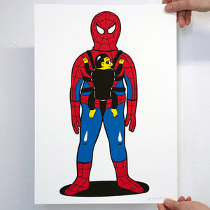 SUPER DAD. New silkscreen print. Available in the webshop. 30x40cm, edition of 70. Signed and numbered by HuskMitNavn