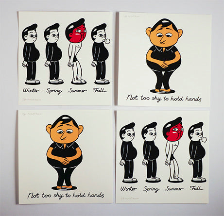 2 silkscreen prints. 25x25cm each