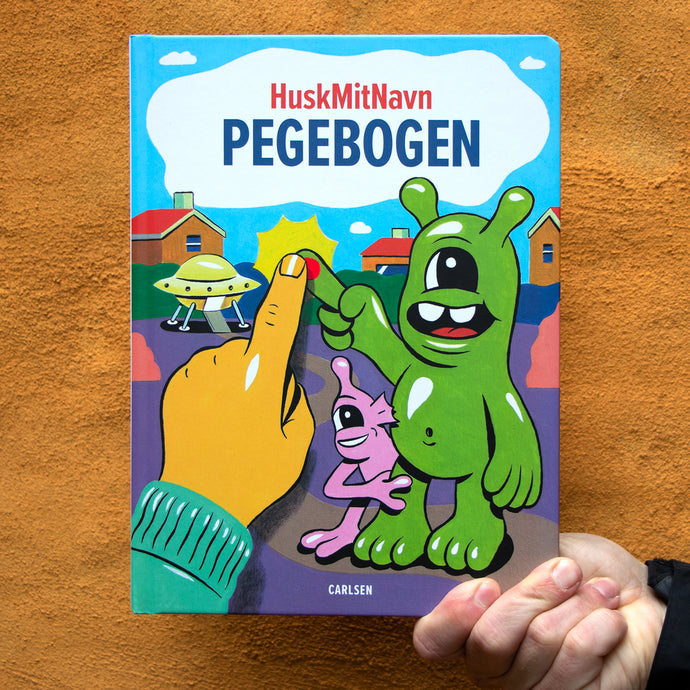 My NEW Children's Book 'PEGEBOGEN' is in Danish bookstores and in my web shop August 17th. Put your finger on the red dot on each page to complete the picture.  32 pages  129,95 kr (17,5 euros) Publiched by Forlaget Carlsen