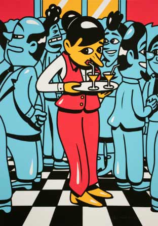 'The Waiter' Silkscreen print. A3 size