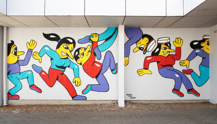 Murals at Rosborg gymnasium & HF. A high school in Denmark