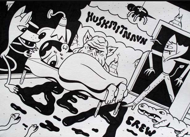 Drawing for a graffiti paint book.