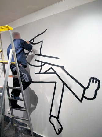 Mural at ill cafe in Stockholm.