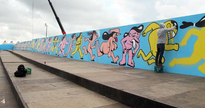 130 meter mural at the Roskilde Festival.