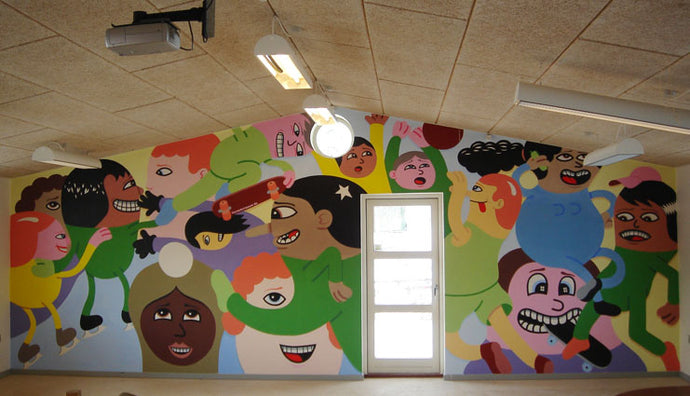 Villa 5 café, mural.