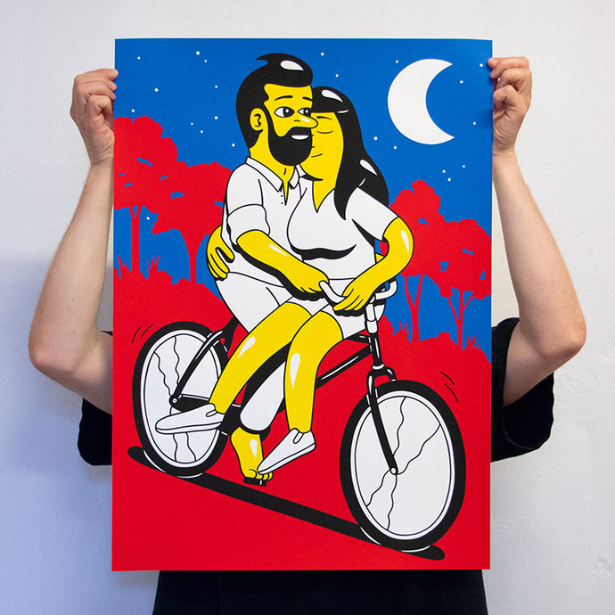 SUMMER NIGHT. New silkscreen print. Available in the webshop. 50 x 70 cm, edition of 60. Signed and numbered by HuskMitNavn
